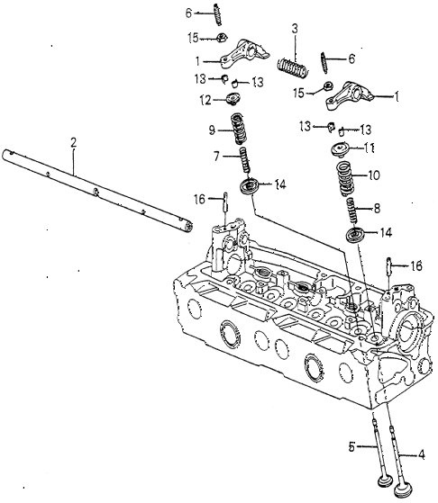 1980 prelude ** 2 DOOR 5MT VALVE - ROCKER ARM (1) diagram