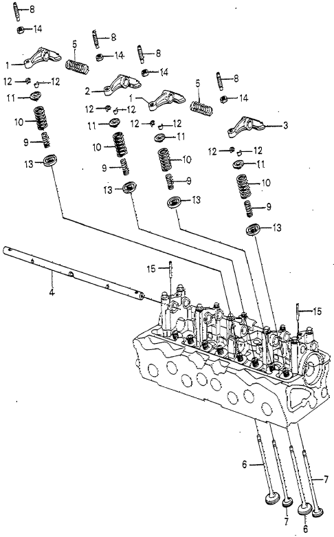 1982 prelude ** 2 DOOR HMT VALVE - ROCKER ARM (3) diagram