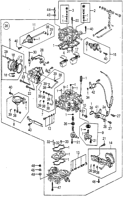 1982 prelude ** 2 DOOR HMT CARBURETOR (4) diagram