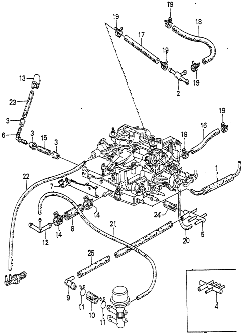 1982 prelude ** 2 DOOR HMT FUEL TUBING (5) diagram