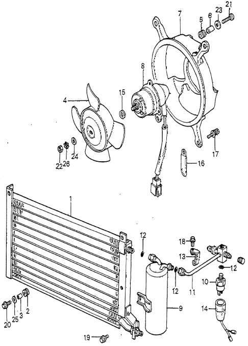1982 prelude ** 2 DOOR HMT A/C AIR CONDITIONER (CONDENSER) diagram 1982 prelude ** 2 DOOR HMT A/C AIR CONDITIONER (CONDENSER) diagram