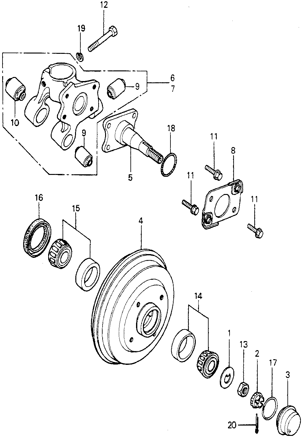 52200-692-000 - SPINDLE, RR. WHEEL