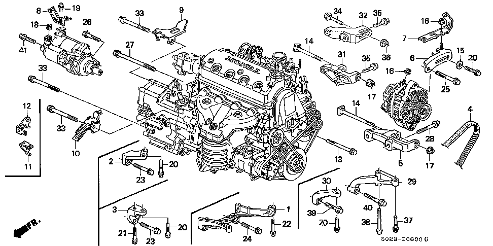 32741-P2A-000 - STAY A, ENGINE WIRE HARNESS