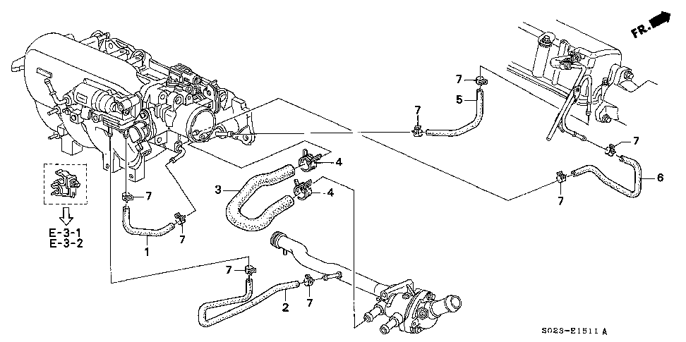 19506-P2J-000 - HOSE, ELECTRONIC AIR CONTROL VALVE IN.