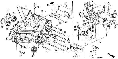 Honda online store : 1997 civic at transmission housing (a4ra) parts