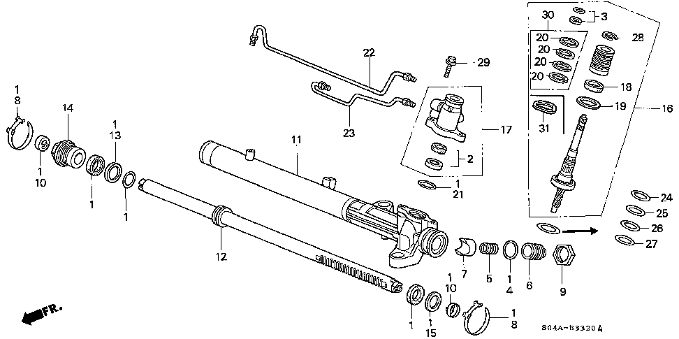53608-S04-A52 - HOUSING SUB-ASSY., STEERING RACK