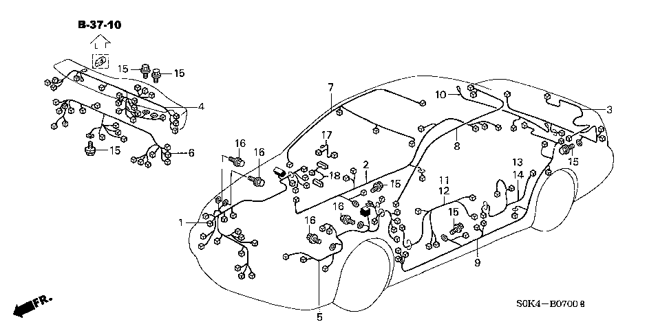 32117-S0K-A13 - WIRE HARNESS, INSTRUMENT
