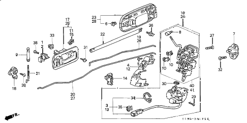 Honda online store : 1999 crv rear door locks parts diagram 1995 gmc door 