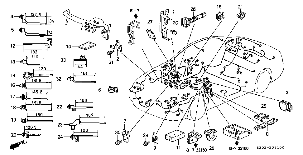 32113-P13-A00 - STAY B, ENGINE HARNESS CONNECTOR