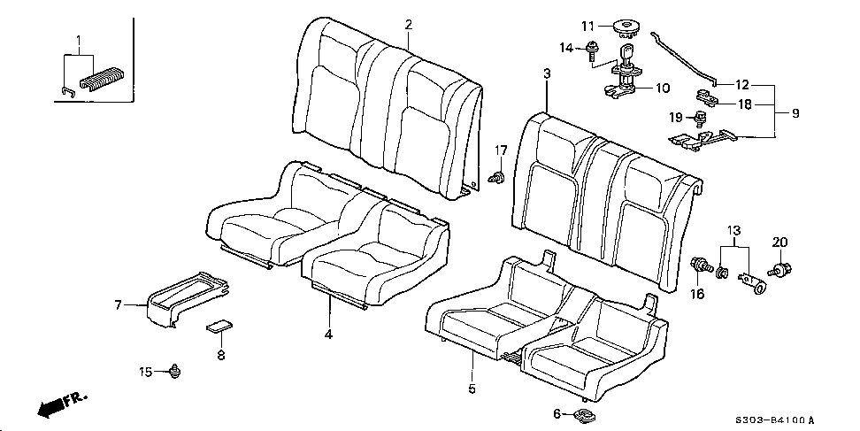 82232-S30-003 - ROD, SEAT FOLD DOWN