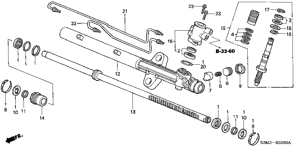 53608-S3M-A01 - HOUSING SUB-ASSY., STEERING RACK