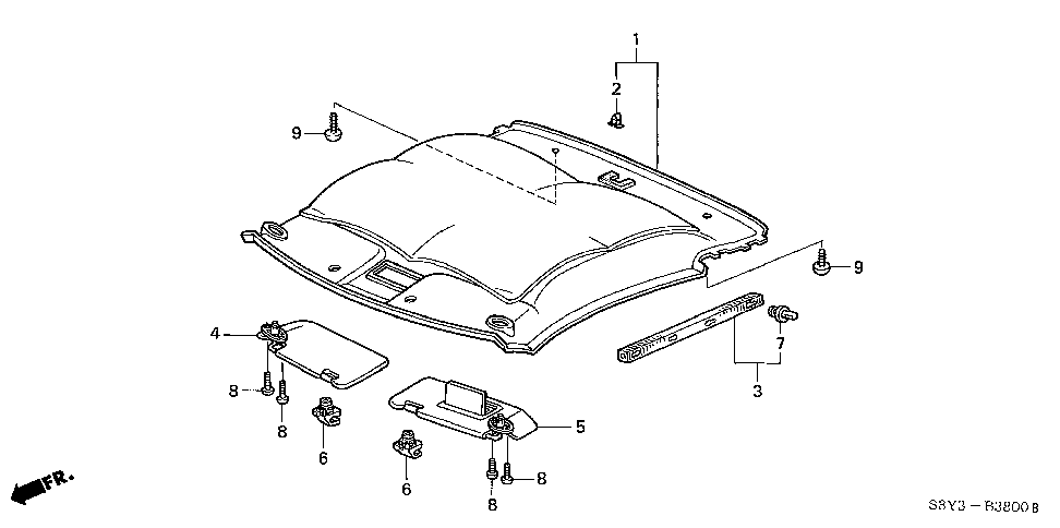 83222-S3Y-003 - PAD, ROOF SIDE