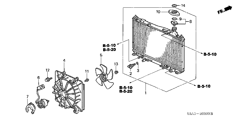 19030-PLC-003 - MOTOR, COOLING FAN (DENSO)