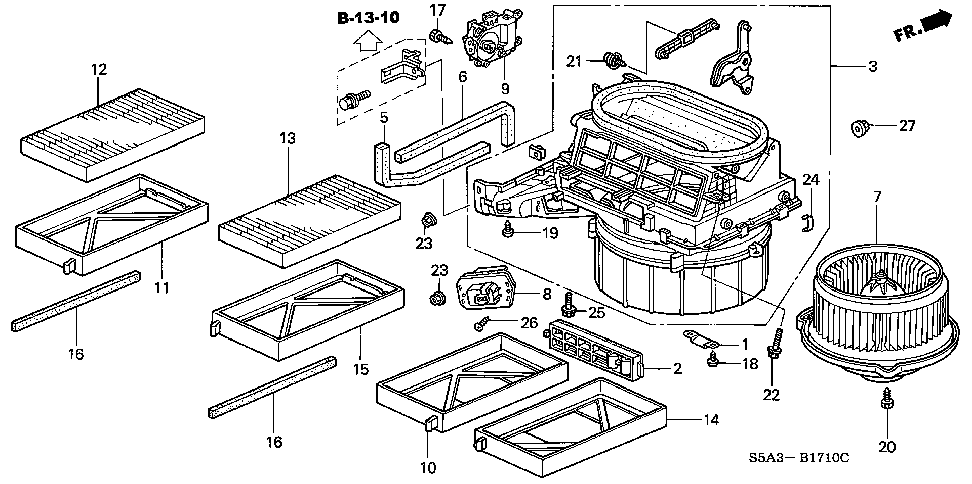 80296-S5A-003 - FRAME, FILTER (B)