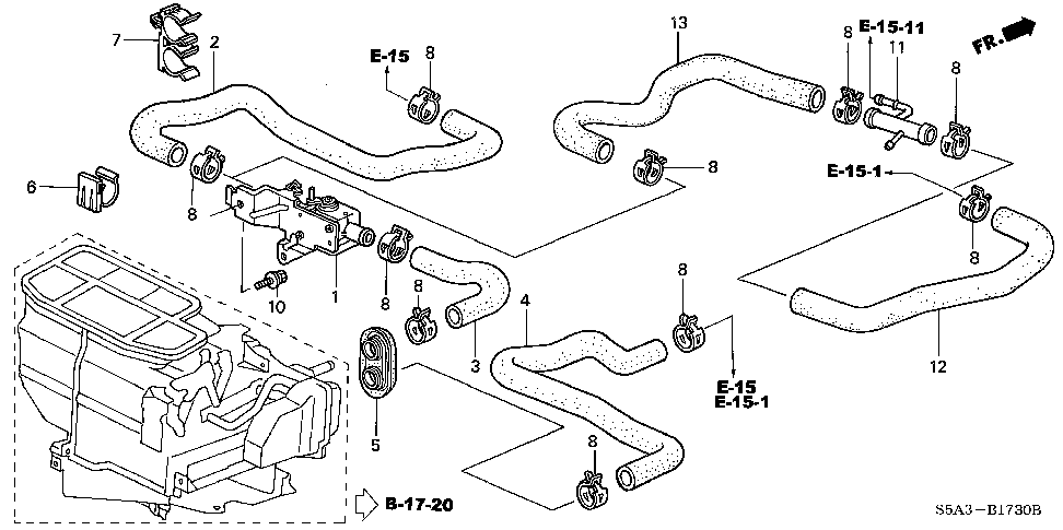79725-S5D-A00 - HOSE, WATER OUTLET