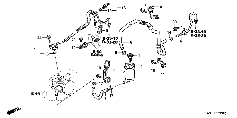53731-S5D-A01 - TUBE, POWER STEERING SUCTION