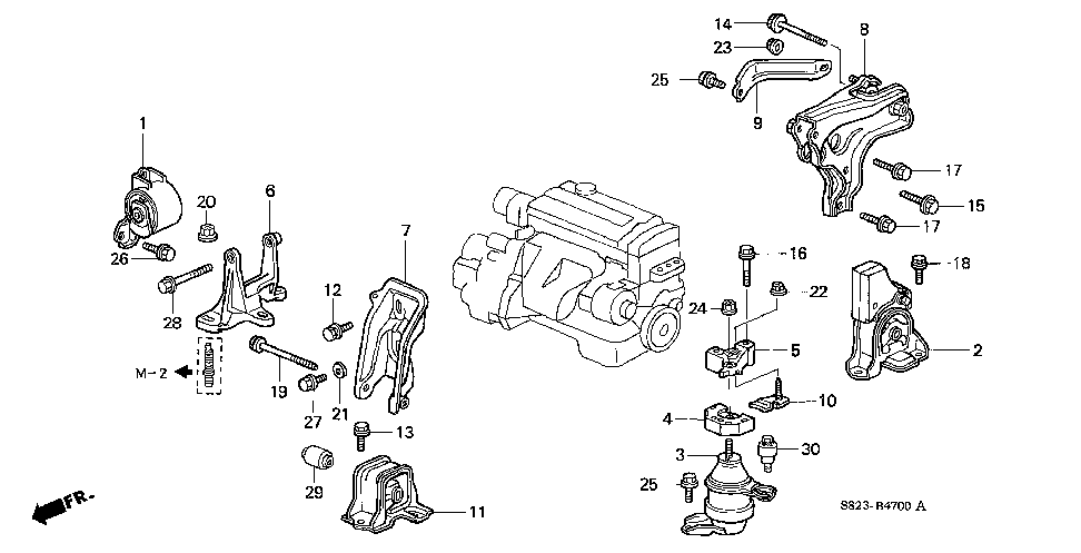50824-S84-A01 - BRACKET, SIDE ENGINE MOUNTING