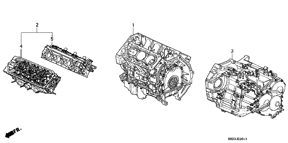 10005-P8C-A20 - ENGINE SUB-ASSY., RR. CYLINDERHEAD