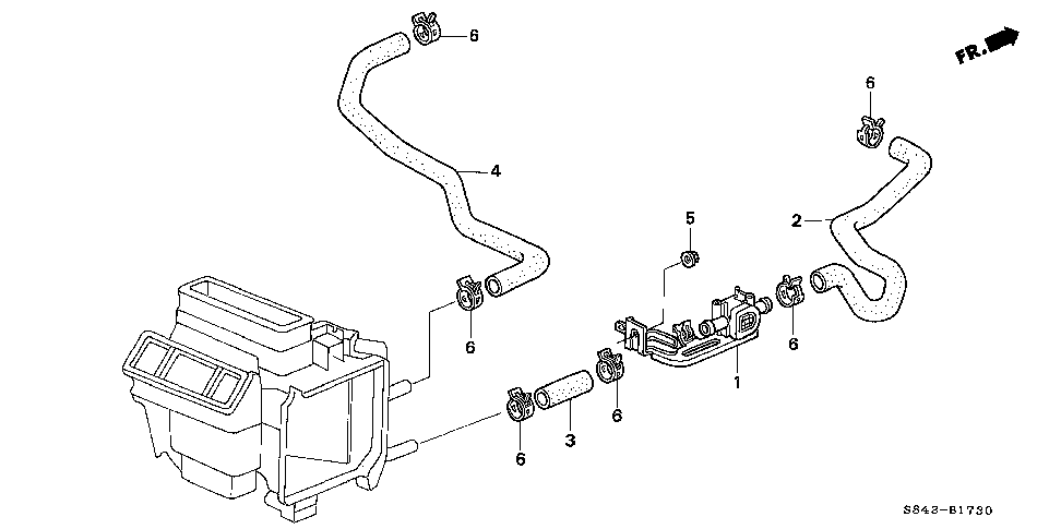 79725-S84-A00 - HOSE, WATER OUTLET