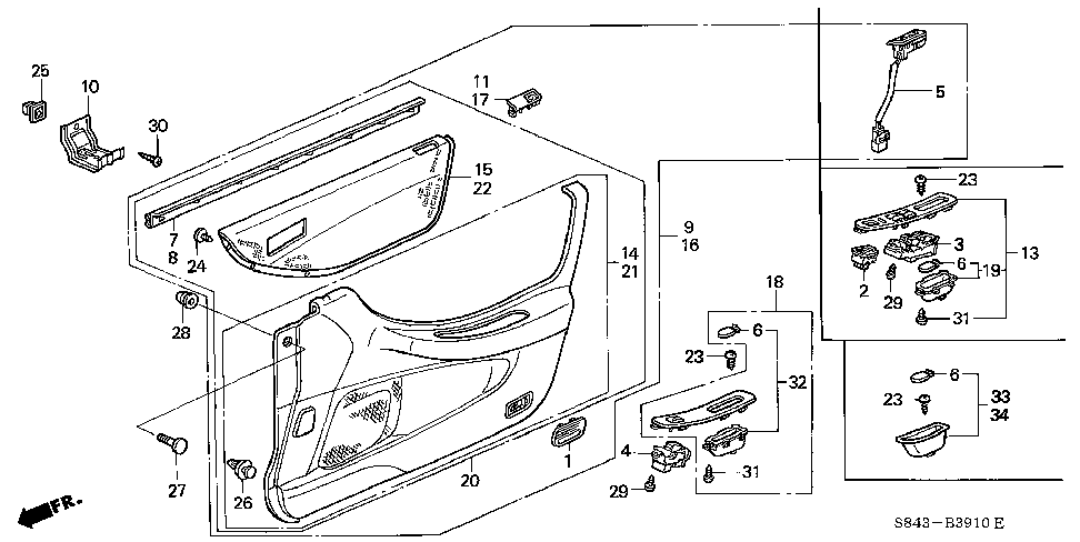 83534-S4K-A81ZC - PAD ASSY., R. FR. DOOR CENTER *B95L* (LEA)(LAPIS)