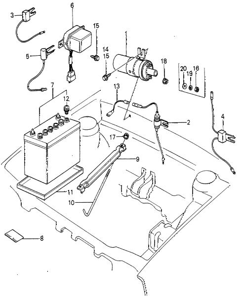1982 civic **(1300) 3 DOOR 4MT IGNITION COIL - BATTERY diagram 1982 civic **(1300) 3 DOOR 4MT IGNITION COIL - BATTERY diagram