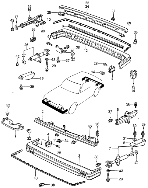 1982 civic **(1300) 3 DOOR 4MT BUMPER (2) diagram 1982 civic **(1300) 3 DOOR 4MT BUMPER (2) diagram