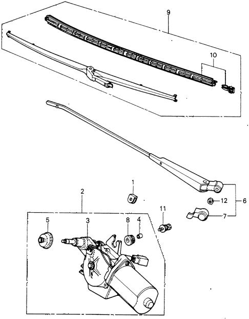 1980 civic GL(1500) 3 DOOR 5MT REAR WINDSHIELD WIPER diagram