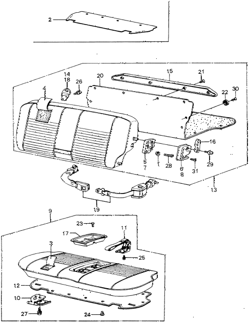 1982 civic **(WAGOVAN) 5 DOOR 5MT REAR SEAT COMPONENTS - SEAT BELT (3) diagram