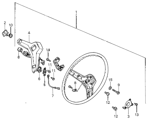 1981 civic ** 5 DOOR 5MT STEERING WHEEL (2) diagram