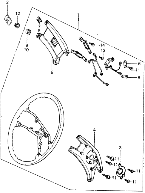 1982 civic GL(1500) 3 DOOR 5MT STEERING WHEEL (4) diagram