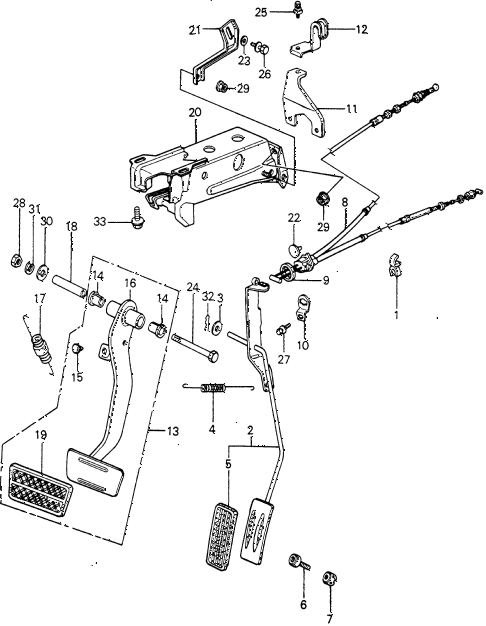1981 civic **(1300) 3 DOOR HMT PEDALS (2) diagram 1981 civic **(1300) 3 DOOR HMT PEDALS (2) diagram