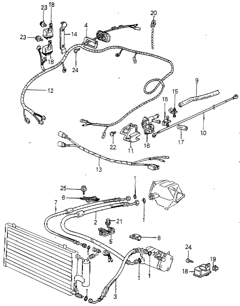 1980 civic ** 5 DOOR HMT A/C HOSES - PIPES - WIRE HARNESS diagram 1980 civic ** 5 DOOR HMT A/C HOSES - PIPES - WIRE HARNESS diagram