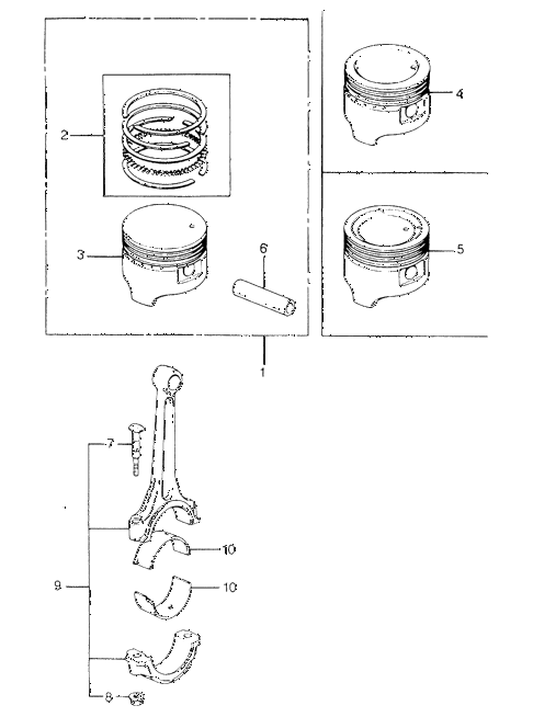 1980 civic GL(1500) 3 DOOR 5MT PISTON - CONNECTING ROD (2) diagram
