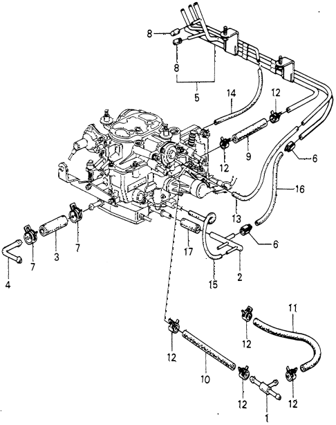 1980 civic GL(1500) 3 DOOR 5MT FUEL TUBING (2) diagram 1980 civic GL(1500) 3 DOOR 5MT FUEL TUBING (2) diagram