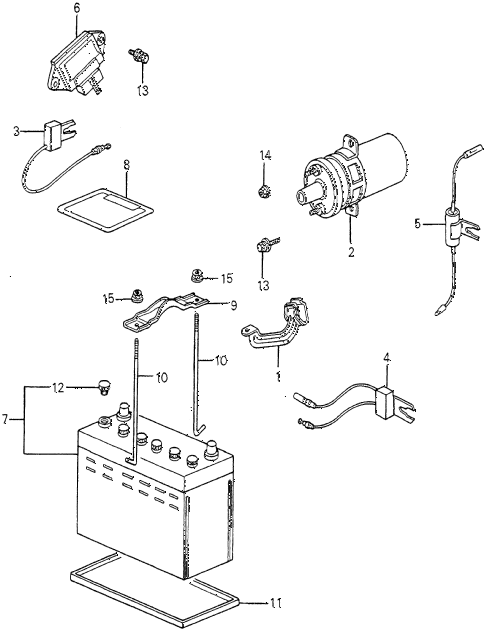 1982 accord LX 3 DOOR HMT IGNITION COIL - BATTERY diagram