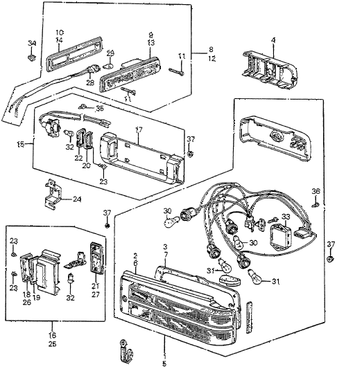 1982 accord DX 4 DOOR 5MT TAILLIGHT diagram 1982 accord DX 4 DOOR 5MT TAILLIGHT diagram