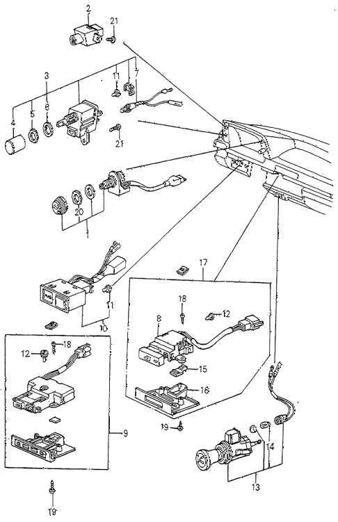 1982 accord LX 3 DOOR HMT SWITCH diagram