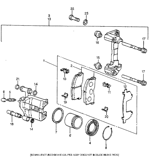 1982 accord DX 4 DOOR HMT FRONT BRAKE diagram
