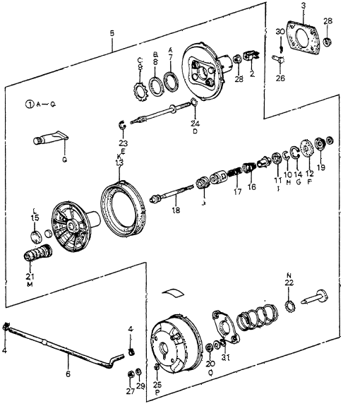 1982 accord DX 4 DOOR HMT MASTER POWER diagram