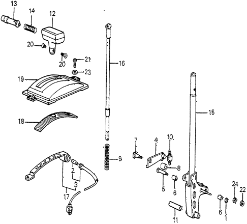 1982 accord LX 3 DOOR HMT HMT SELECT LEVER diagram