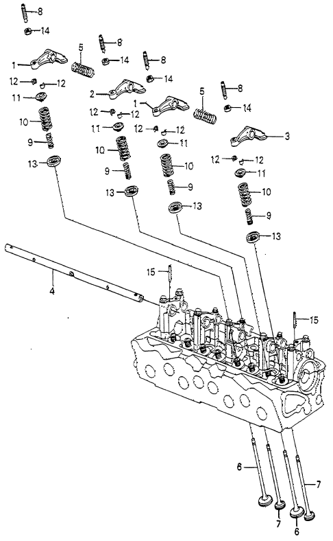 1982 accord LX 3 DOOR HMT VALVE - ROCKER ARM diagram