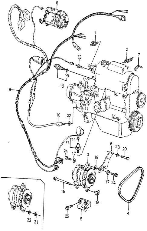 1982 accord DX 3 DOOR HMT STARTER - ALTERNATOR - SENSOR diagram 1982 accord DX 3 DOOR HMT STARTER - ALTERNATOR - SENSOR diagram