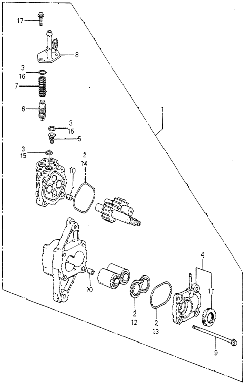 1982 accord LX 3 DOOR 5MT P.S. PUMP COMPONENT diagram