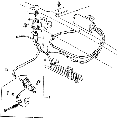 1982 accord DX 4 DOOR 5MT A/C SOLENOID VALVE - TUBING diagram