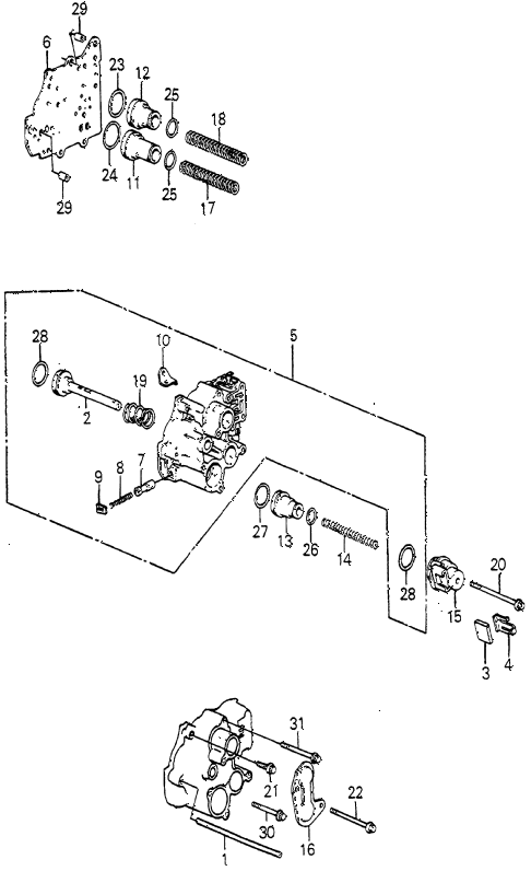 1985 accord S 3 DOOR 4AT AT SERVO BODY diagram