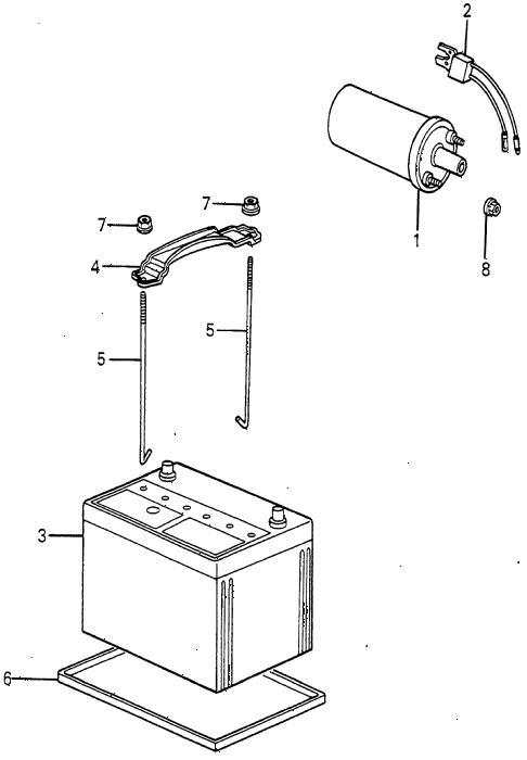 1984 accord STD 4 DOOR 5MT IGNITION COIL - BATTERY diagram