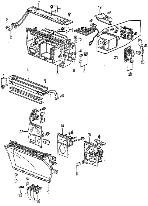 1985 accord LX 4 DOOR 4AT SPEEDOMETER COMPONENTS (DENSO) diagram