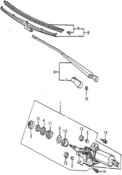 1984 accord S 3 DOOR 5MT REAR WINDSHIELD WIPER diagram