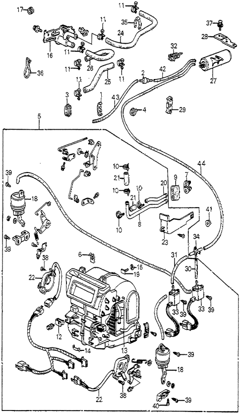 1985 accord LX 4 DOOR 4AT HEATER UNIT - WATER VALVE diagram 1985 accord LX 4 DOOR 4AT HEATER UNIT - WATER VALVE diagram