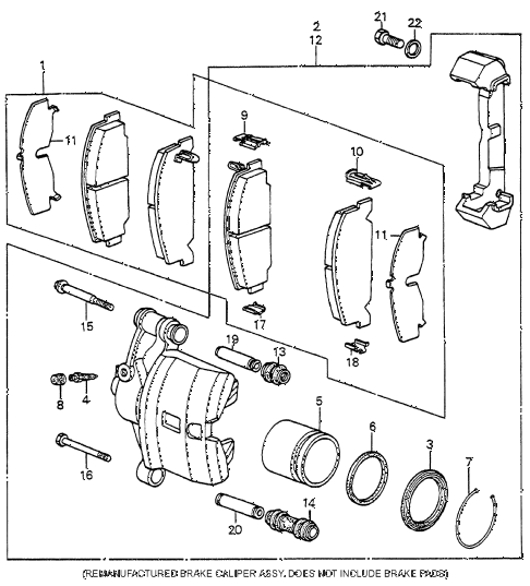 1985 accord LX 4 DOOR 4AT FRONT BRAKE diagram